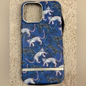 Richmond & Finch Blue Leopard Print iPhone 13 Pro Max Phone Case